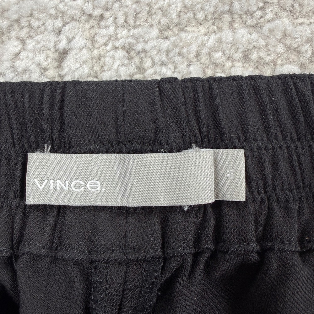 Vince Track Pants Womens M Black Wide Leg Side Zip Quiet Luxury Minimalist Chic - Picture 14 of 16
